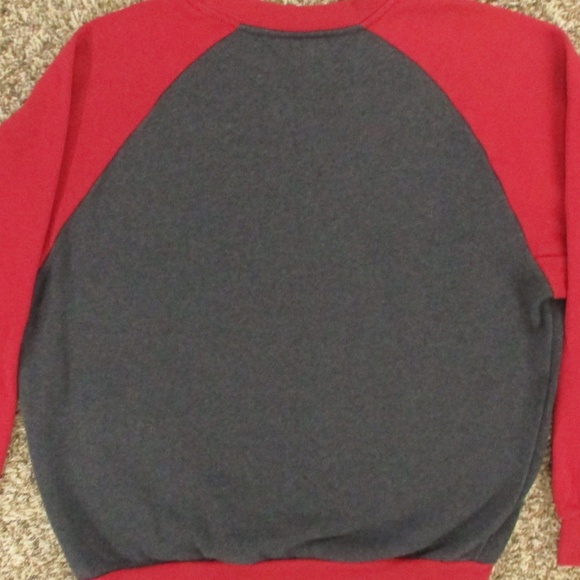 Indiana University Sweater Men's Large Gray Red Crew Neck Pullover Hoosiers NCAA - Picture 4 of 6